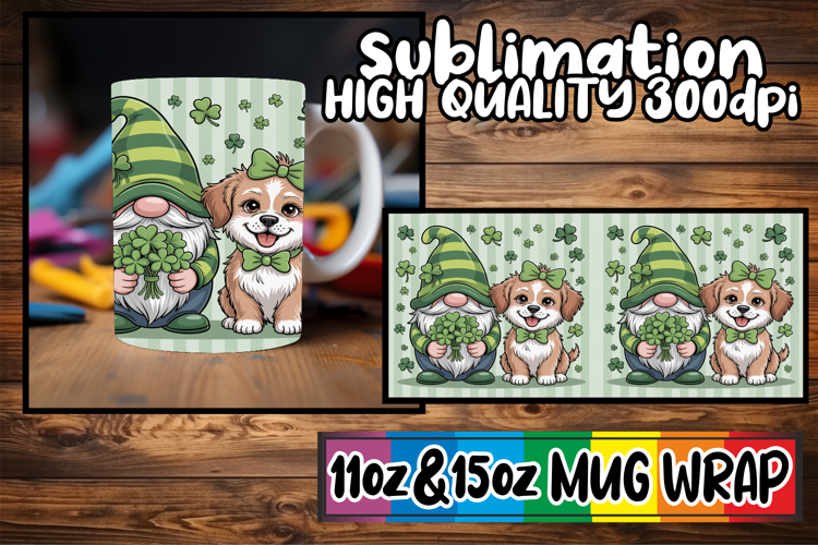 Blissful heart 11oz 15oz sublimation wrap, St Patricks