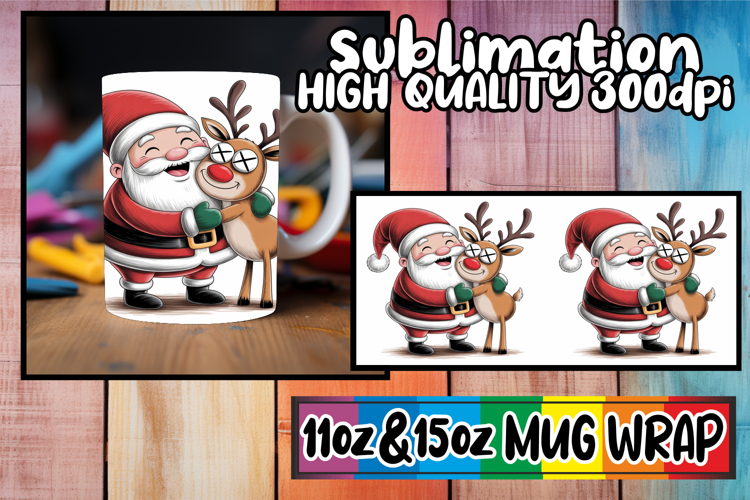 Unique thoughts 11oz 15oz sublimation wrap, Funny Santa