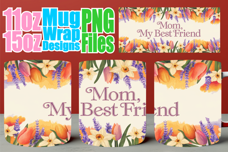 Dreamy skies 11oz 15oz mug wrap, Mother's Day