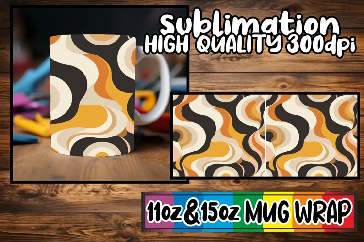 Spring Abstract Gradient Mug Wrap Sublimation 11oz 15oz