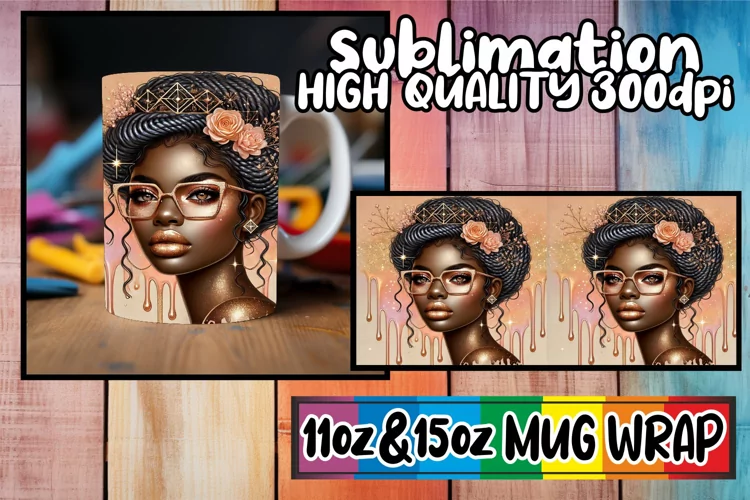 Timeless moments 11oz 15oz sublimation wrap, Afro Girl