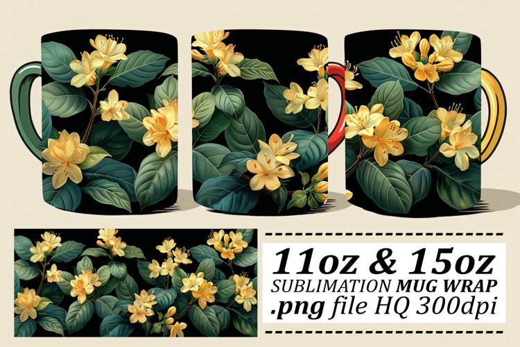 Spring Flower Joy Mug Wrap - Pattern 11oz 15oz