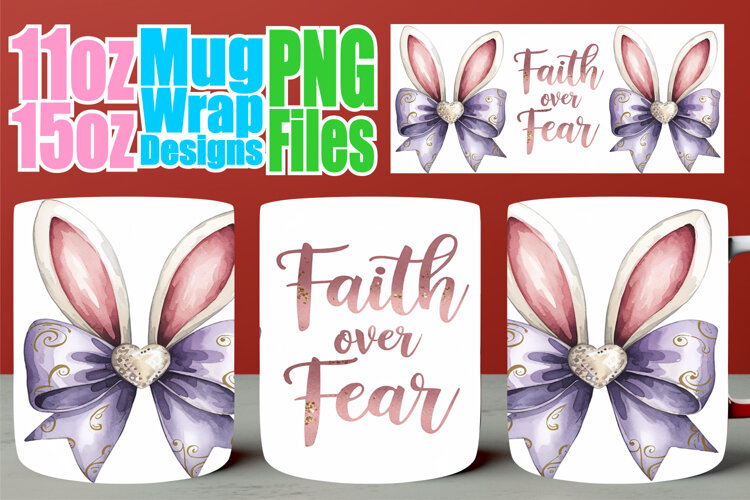 Splendid days sublimation mug wrap, Easter Bow example image 1
