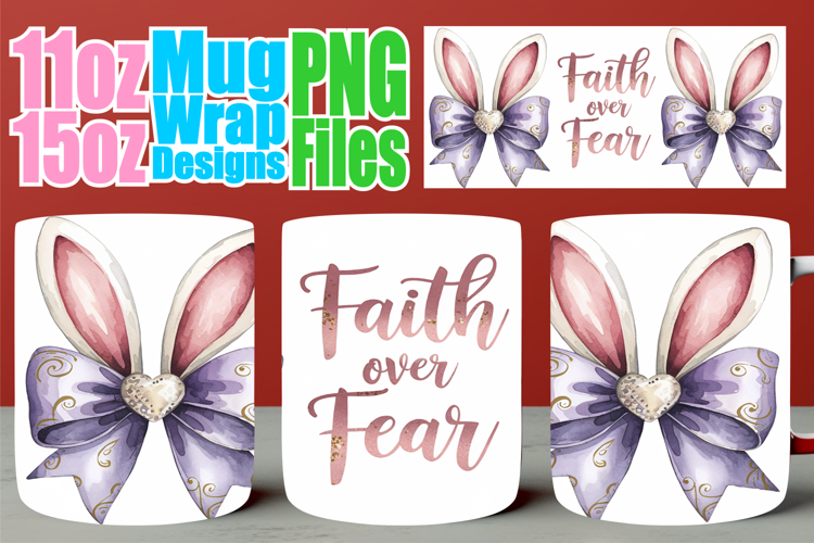 Splendid days sublimation mug wrap, Easter Bow