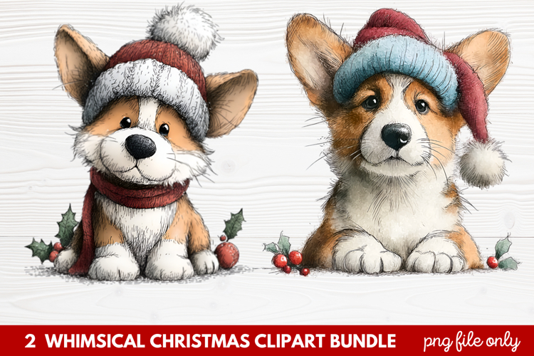 Whimsical Christmas Clipart | Cute Festive Holiday PNG