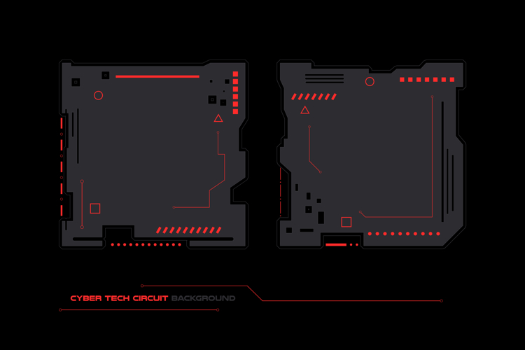 Cyber Tech Circuit Board Interface Design - 2 Variations