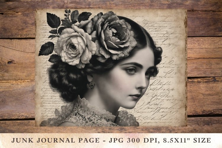 Printable Junk Journal Pages victorian woman girl 44
