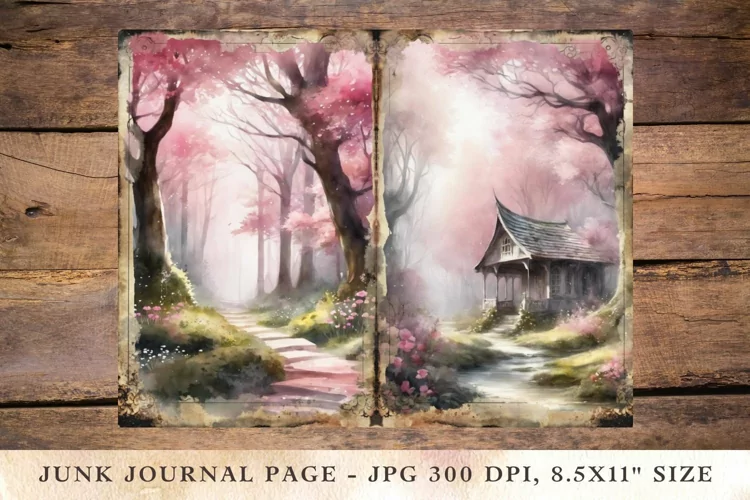 Printable Junk Journal Pages fairy forest 3