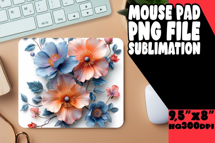Playful Colorful Floral Pattern Mouse Pad: Chic Delight