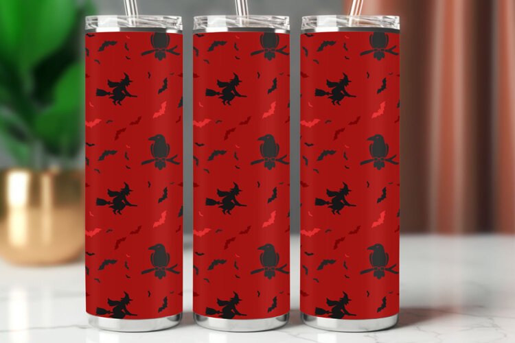 Halloween Tumbler Wrap Seamless Pattern example image 1