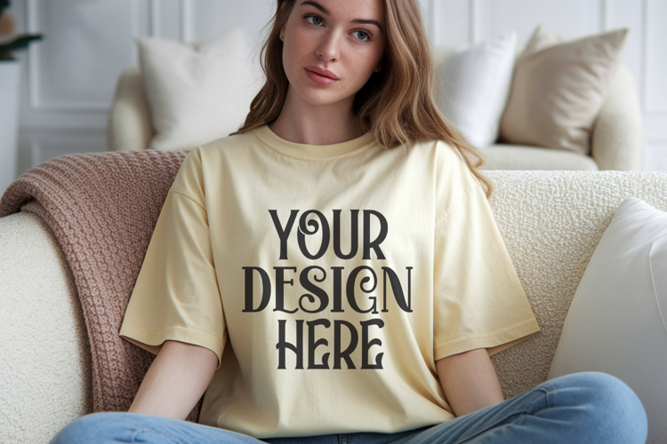 Butter Comfort Colors 1717 T-shirt Mockups,1717 Mockups