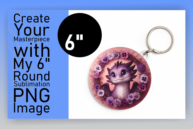 Charming Round Design Keychain Artwork , Dragon