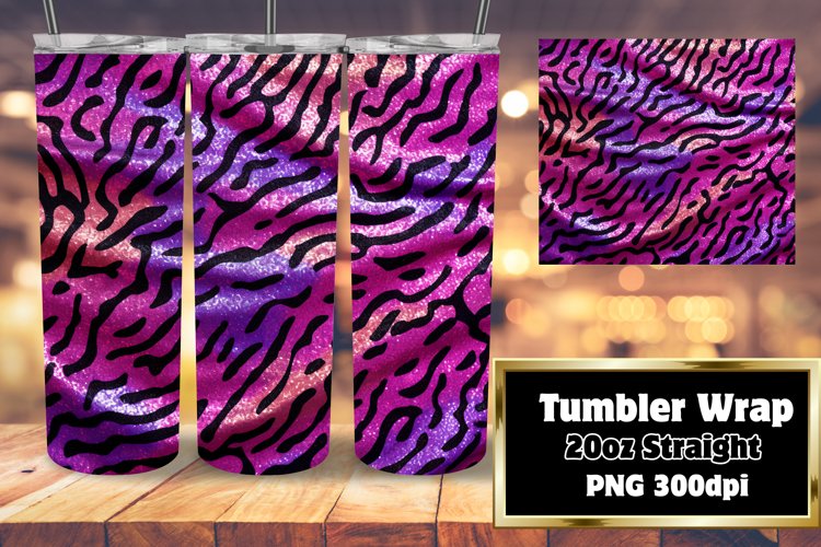 3D Tumbler Wrap 20oz Cheetah Glitter Style