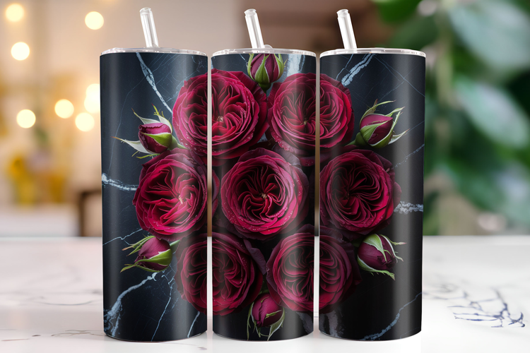 Roses Tumbler Wrap | Sublimation | Tumblers