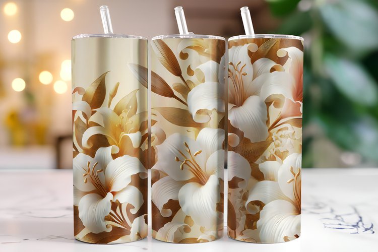 Flowers Tumbler Wrap | Sublimation | Tumblers example image 1