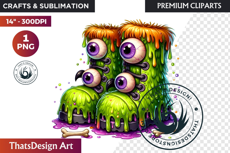 Halloween Character Boots - Spooky Gothic Clipart PNG