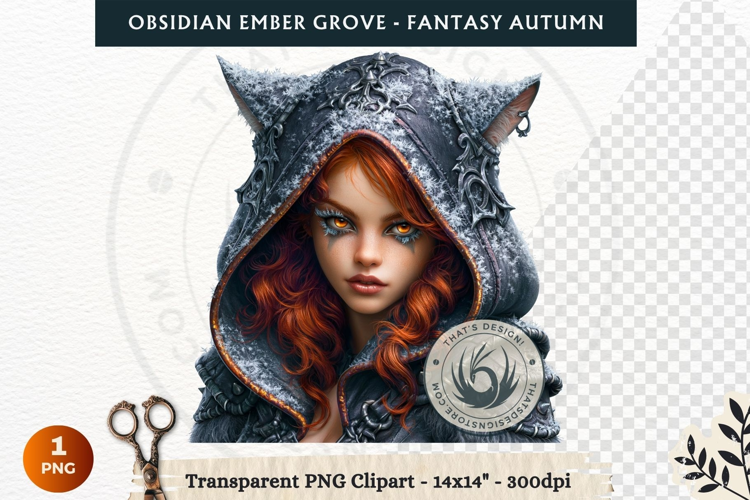 Dark Autumn Fantasy Clipart PNG for RPG Obsidian Ember Grove