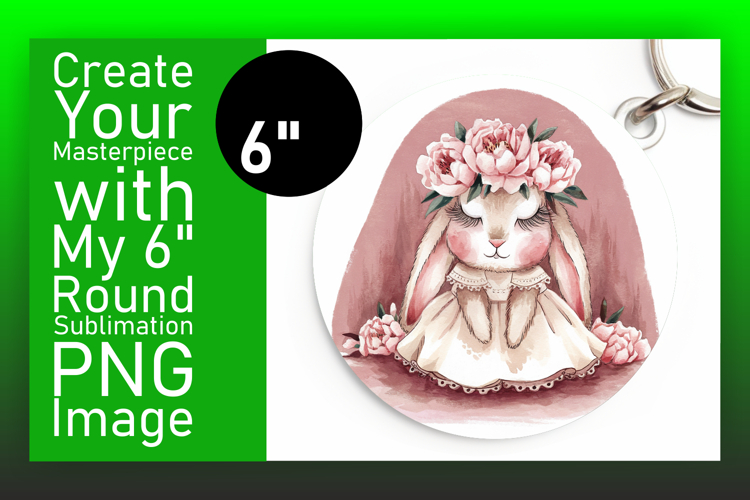 Lovely Round Design for Keychains , Cute Bunny