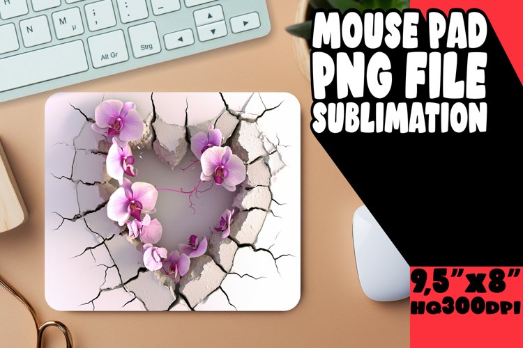 Springtime 3D Heart Hole Design Mouse Pad