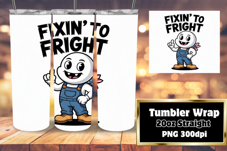20oz Tumbler Design for Sublimation , Funny Ghost