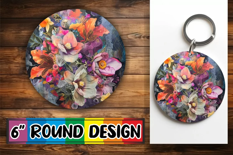 Modern Bloom Keychain Sublimation