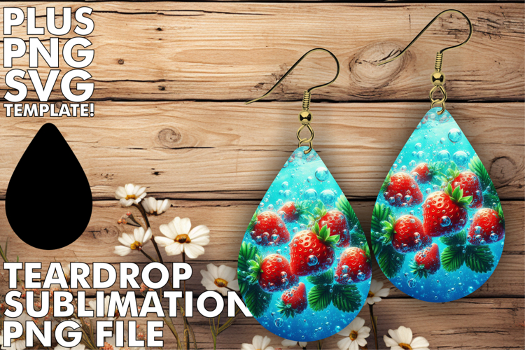 BRIGHT TEARDROP EARRINGS PNG, 3D Fruits