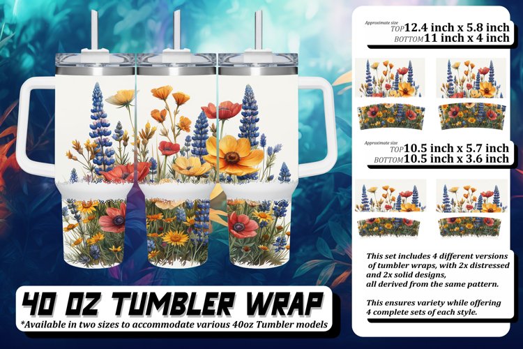 Floral Fantasy 40oz Tumbler Sublimation