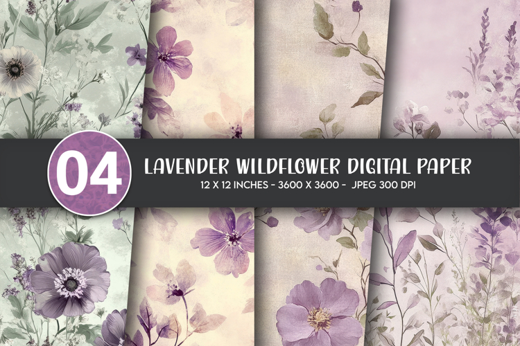 Lavender Wildflower Digital Paper