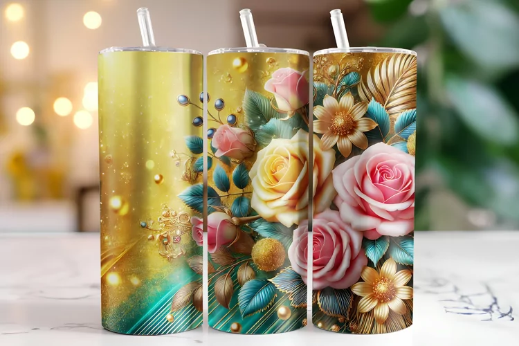 Flowers Tumbler Wrap | Sublimation | Tumblers