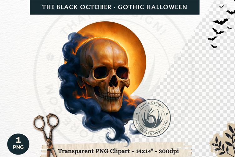 The Black October Gothic Halloween Clipart, Horror character