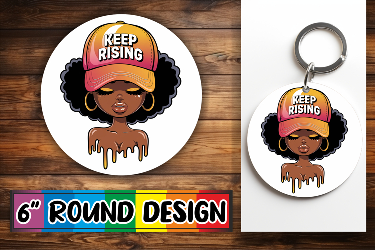 Playful Car Coasters Sublimation PNG, Black Woman