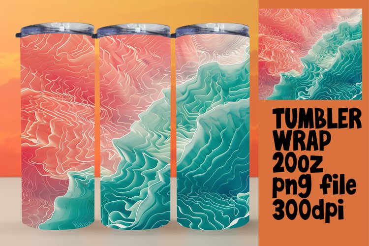 Colorful Gradient Design Tumbler Wrap for Sublimation 20oz example image 1