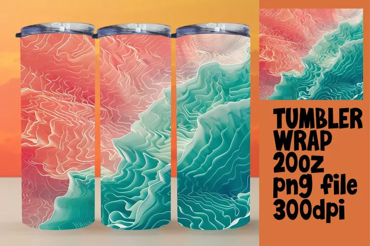 Colorful Gradient Design Tumbler Wrap for Sublimation 20oz
