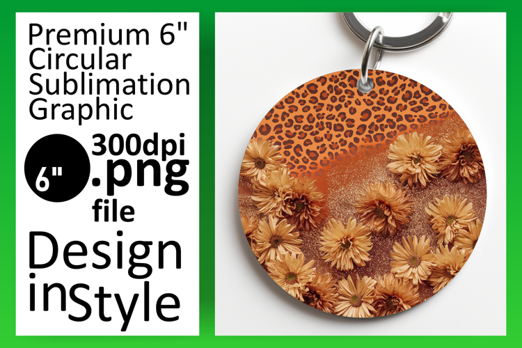 Lovely Round Design for Keychains , Leopard Print