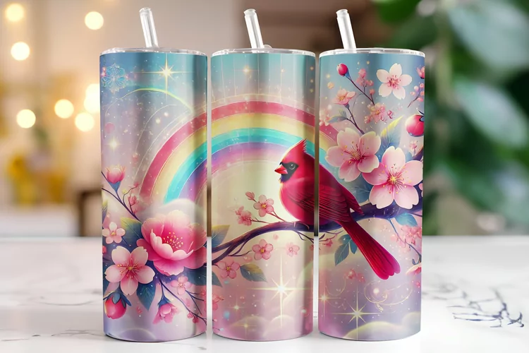 Cardinal Bird Tumbler Wrap | Sublimation | Tumblers