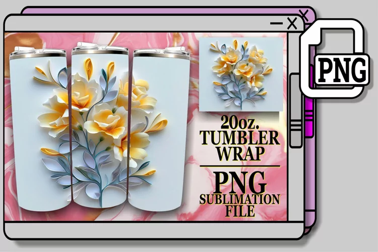 Delicate Springtime Blossom 3D 20oz Tumbler Design