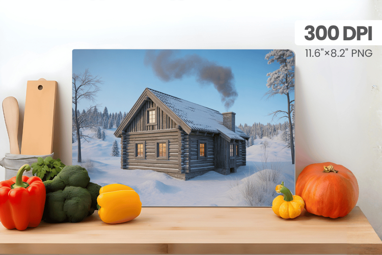 Winter Christmas Wonderland Cutting Board PNG Sublimation