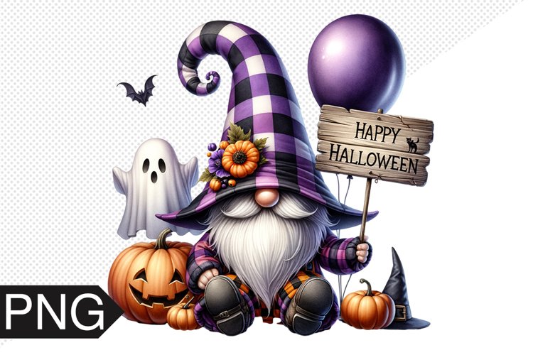 Halloween Gnome Sublimation, Gnome Clipart PNG