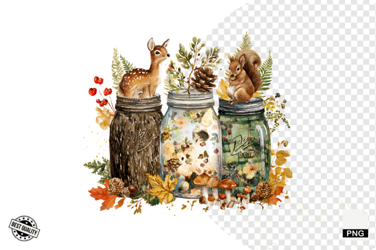 Fall Masons Jars Clipart
