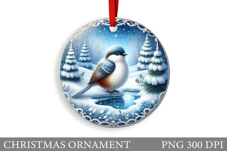 Cute Bird Christmas Ornament. Christmas Sublimation