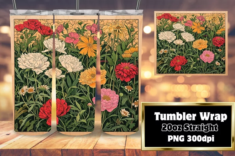 Vintage Blossom Sublimation Tumbler - 20oz Essentials