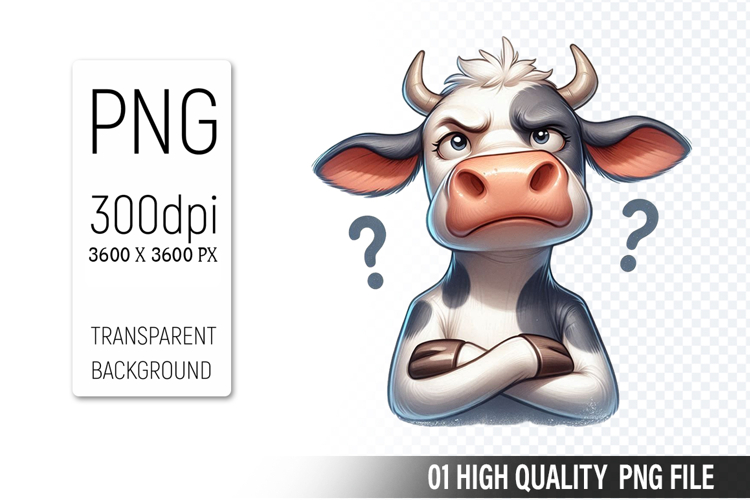 Cow Clipart PNG, Farm Animals Clipart, Rustic Farm Art
