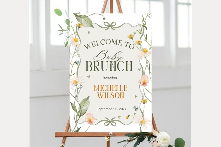 Baby Shower Welcome Sign Template 248 example image 1