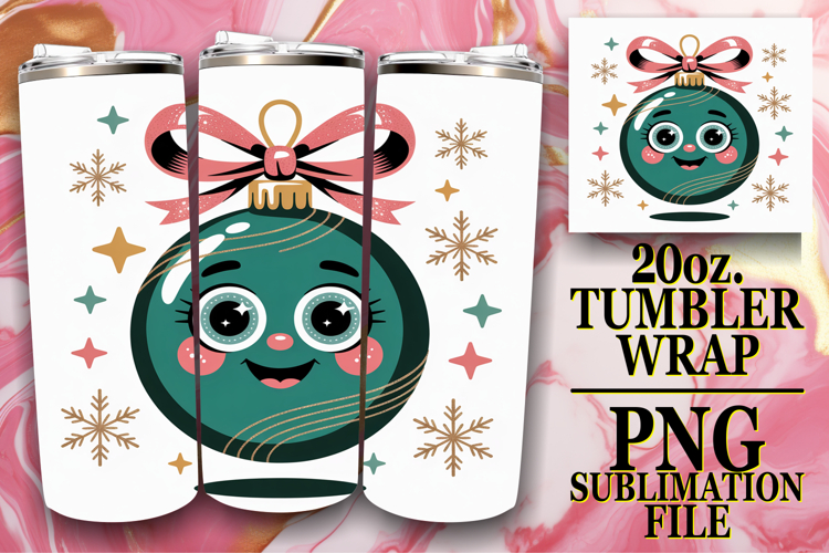 Vibrant Joy 20oz tumbler wrap, Cute Christmas