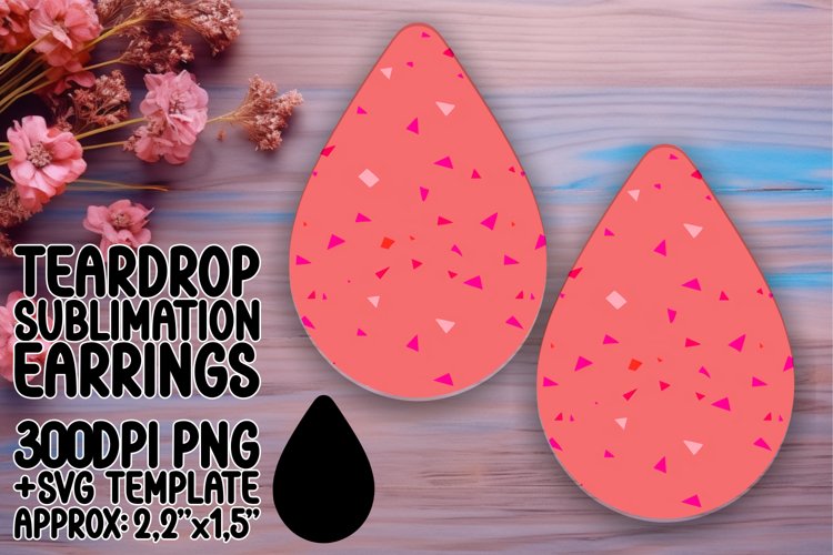 Neon Burst Teardrop Earring Sublimation Design