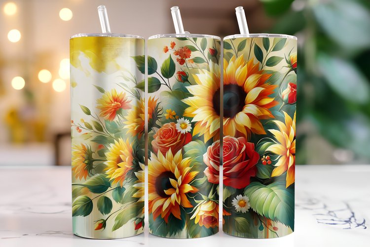 Flowers Tumbler Wrap | Sublimation | Tumblers