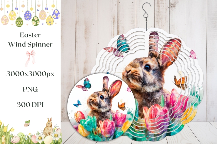 Colorful Tulips Wind Spinner, Easter Eggs Wind Spinner PNG