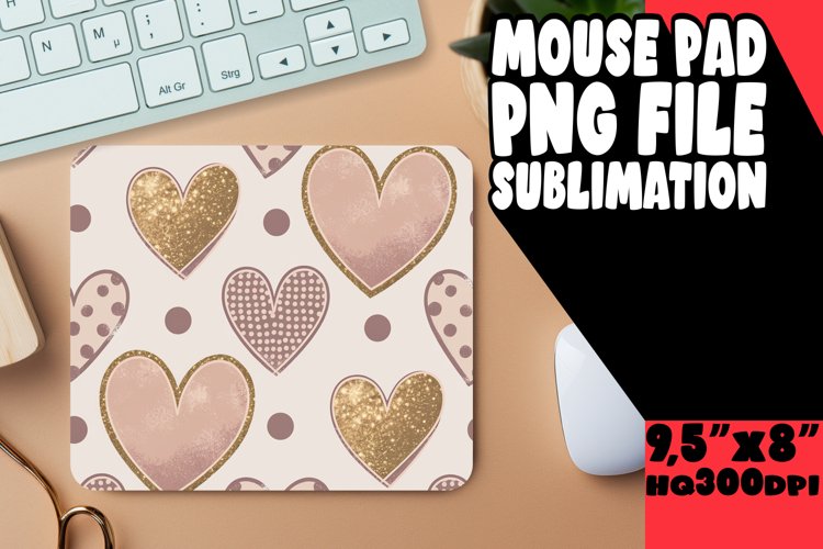 Playful Desk Pad Design Sublimation, Heart