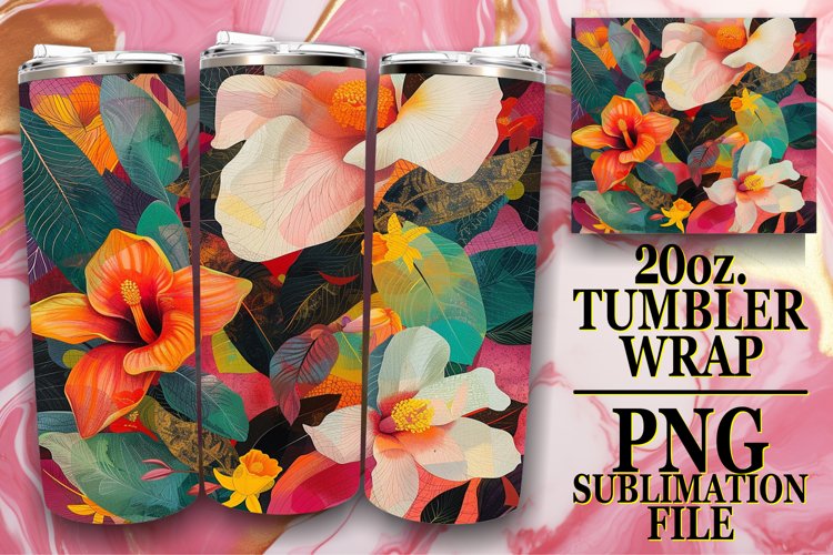Elegant Spring Abstract Sublimation Tumbler 20oz example image 1
