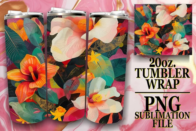 Elegant Spring Abstract Sublimation Tumbler 20oz